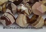 CNG7383 15.5 inches 12mm faceted nuggets zebra jasper beads