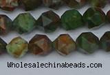 CNG7390 15.5 inches 6mm faceted nuggets green opal beads