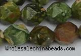 CNG7398 15.5 inches 12mm faceted nuggets rhyolite gemstone beads