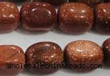 CNG740 15.5 inches 15*20mm nuggets goldstone beads wholesale