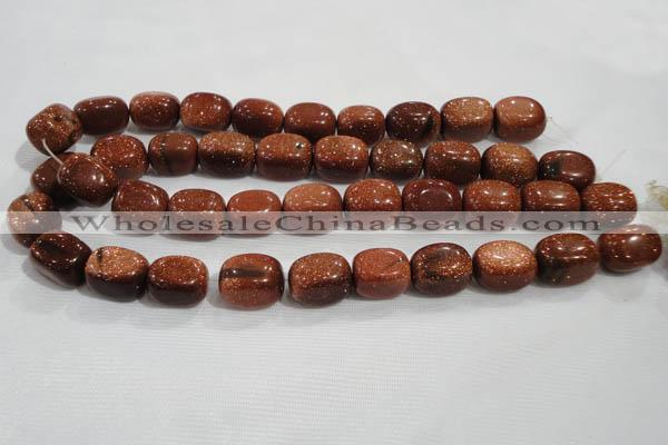 CNG740 15.5 inches 15*20mm nuggets goldstone beads wholesale