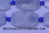 CNG7520 15.5 inches 18*25mm - 25*35mm faceted freeform aquamarine beads