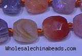 CNG7620 12*14mm - 13*15mm faceted freeform red botswana agate beads