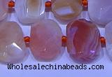 CNG7622 13*18mm - 15*20mm faceted freeform red botswana agate beads