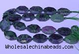 CNG7626 20*30mm - 22*32mm faceted freeform ruby zoisite beads