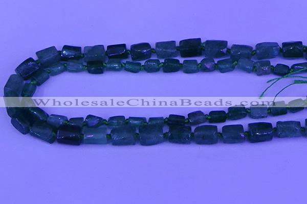 CNG7643 15.5 inches 5*7mm - 8*10mm nuggets green strawberry quartz beads