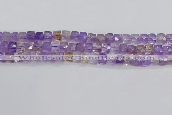 CNG7658 15.5 inches 8*8mm faceted nuggets ametrine beads