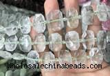 CNG7751 13*18mm - 15*25mm faceted freeform green quartz beads