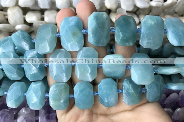 CNG7770 13*18mm - 15*25mm faceted freeform amazonite beads