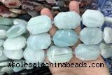 CNG7872 22*30mm - 28*35mm faceted freeform amazonite beads