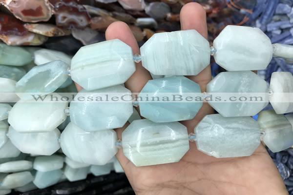 CNG7872 22*30mm - 28*35mm faceted freeform amazonite beads