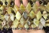 CNG7876 13*20mm - 15*25mm faceted freeform yellow opal beads