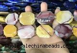 CNG7915 22*30mm - 25*35mm faceted freeform mookaite beads