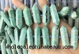 CNG7927 15.5 inches 10*25mm - 12*45mm faceted nuggets amazonite beads