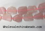 CNG7971 25*30mm - 35*45mm freeform rose quartz slab beads