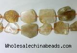 CNG7972 25*30mm - 35*45mm freeform citrine slab beads