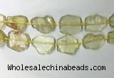 CNG7973 25*30mm - 35*45mm freeform lemon quartz slab beads