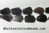 CNG7977 25*30mm - 35*45mm freeform smoky quartz slab beads