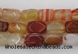 CNG800 15.5 inches 8*12mm faceted nuggets agate gemstone beads