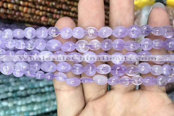 CNG8002 15.5 inches 6*8mm nuggets light lavender amethyst beads