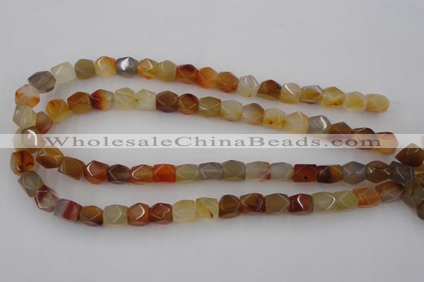 CNG803 15.5 inches 9*12mm faceted nuggets agate gemstone beads