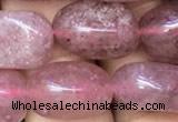 CNG8062 15.5 inches 8*10mm - 10*14mmm nuggets strawberry quartz beads