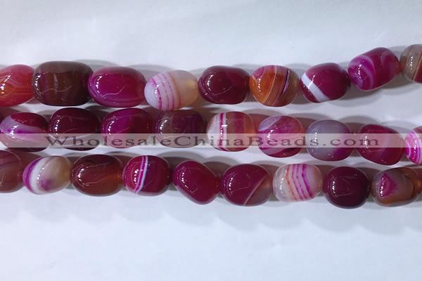 CNG8133 15.5 inches 8*12mm nuggets striped agate beads wholesale