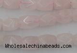 CNG815 15.5 inches 8*12mm faceted nuggets rose quartz beads