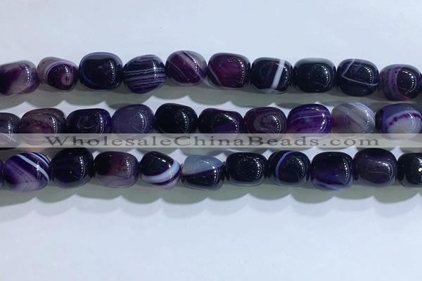 CNG8186 15.5 inches 10*14mm nuggets striped agate beads wholesale