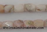 CNG824 15.5 inches 9*12mm faceted nuggets pink opal gemstone beads