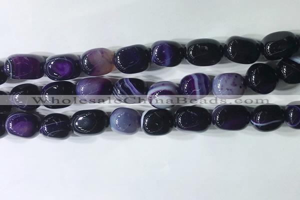 CNG8267 15.5 inches 13*18mm nuggets striped agate beads wholesale