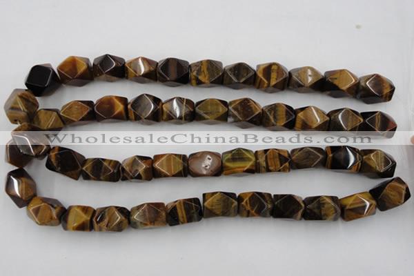 CNG831 15.5 inches 13*18mm faceted nuggets yellow tiger eye beads