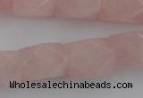 CNG833 15.5 inches 13*18mm faceted nuggets rose quartz beads