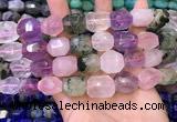 CNG8583 13*18mm - 15*20mm faceted nuggets mixed quartz beads