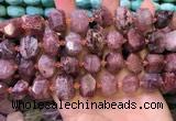 CNG8594 12*16mm - 13*18mm faceted nuggets strawberry quartz beads