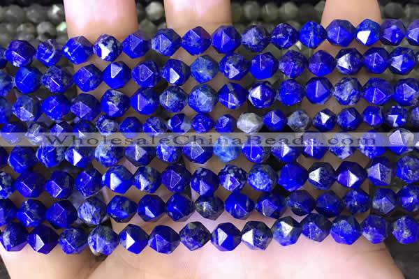 CNG8762 15.5 inches 6mm faceted nuggets lapis lazuli beads