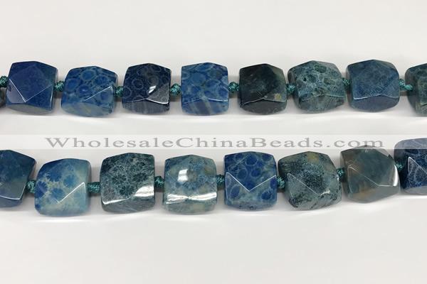 CNG8790 16*17mm - 18*19mm faceted nuggets chrysanthemum agate  beads