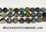 CNG8793 16*17mm - 18*19mm faceted nuggets agate  beads