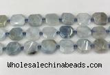 CNG8805 15.5 inches 16mm - 20mm faceted freeform aquamarine beads