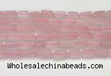 CNG8846 15.5 inches 8*12mm - 10*16mm nuggets matte rose quartz beads