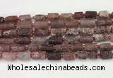 CNG8853 8*12mm - 10*16mm nuggets matte strawberry quartz beads