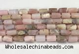 CNG8859 15.5 inches 8*12mm - 10*16mm nuggets matte pink opal beads