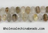 CNG8901 10*25mm - 14*30mm faceted nuggets scenic quartz beads