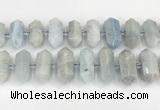 CNG8913 15.5 inches 10*25mm - 15*30mm faceted nuggets aquamarine beads