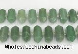 CNG8915 10*25mm - 15*30mm faceted nuggets green aventurine beads