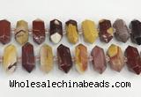 CNG8917 15.5 inches 10*25mm - 15*30mm faceted nuggets mookaite beads