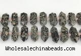 CNG8920 10*25mm - 15*30mm faceted nuggets red snowflake obsidian beads