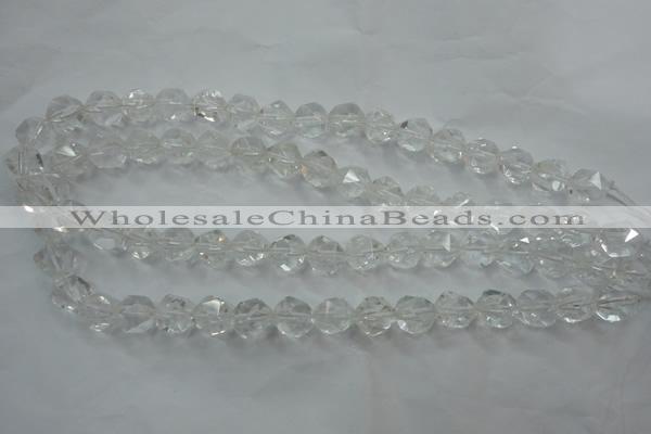 CNG910 15 inches 6mm faceted nuggets white crystal beads