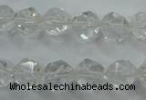 CNG912 15 inches 10mm faceted nuggets white crystal beads