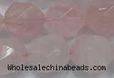 CNG924 15 inches 18mm faceted nuggets rose quartz beads